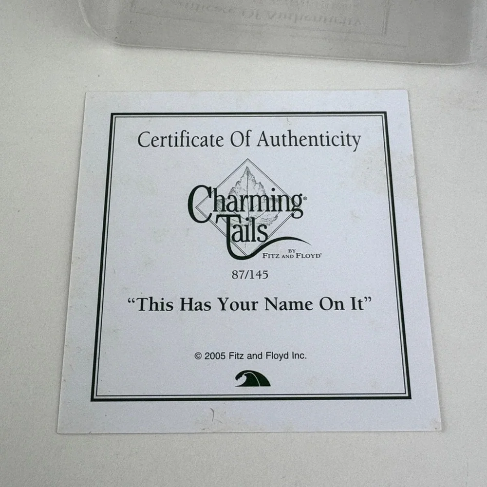 Fitz and Floyd Charming Tails 2005 THIS HAS‎ YOUR NAME ON IT w COA 87/145